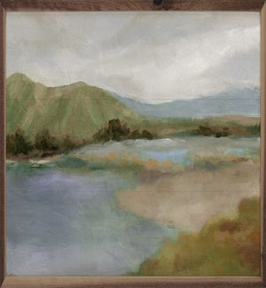 Foothills With Lake By Carol Robinson